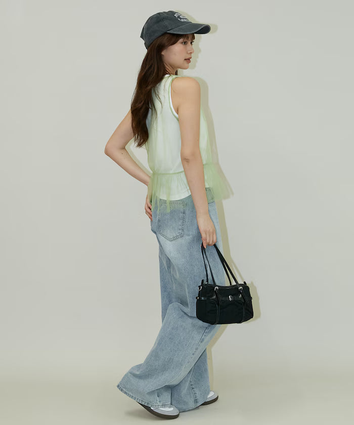 <Set Item> Tulle Layered Tank Top Limited Edition