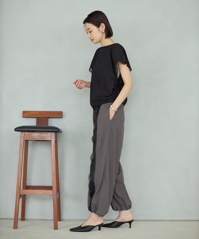 Handkerchief Sleeve Shirring Blouse