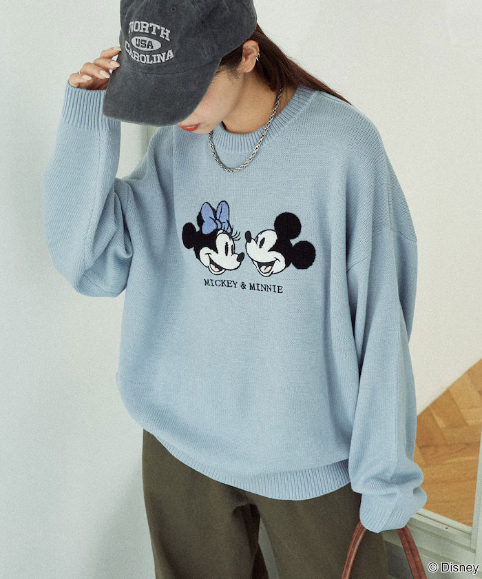 Mickey Mouse & Minnie Mouse/Mickey Mouse & Minnie Mouse/Sagara Embroidery Oversized Knit Limited Edition