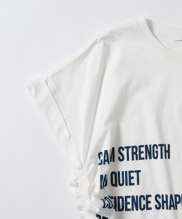 Organic Cotton Shirring Logo T-Shirt