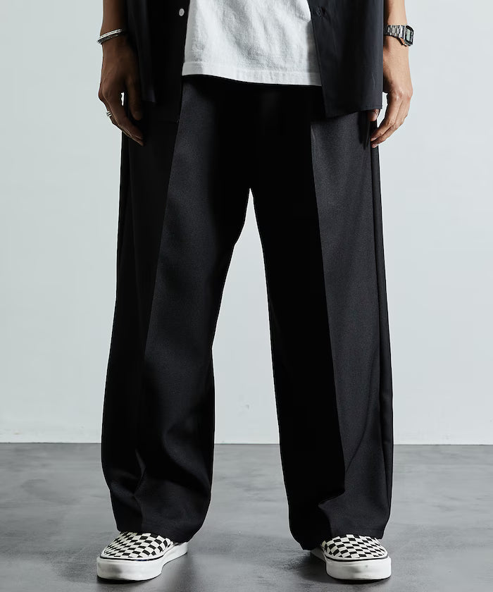 Wide Silhouette Staple Twill Easy Slacks/Wide Slacks [Limited Edition]