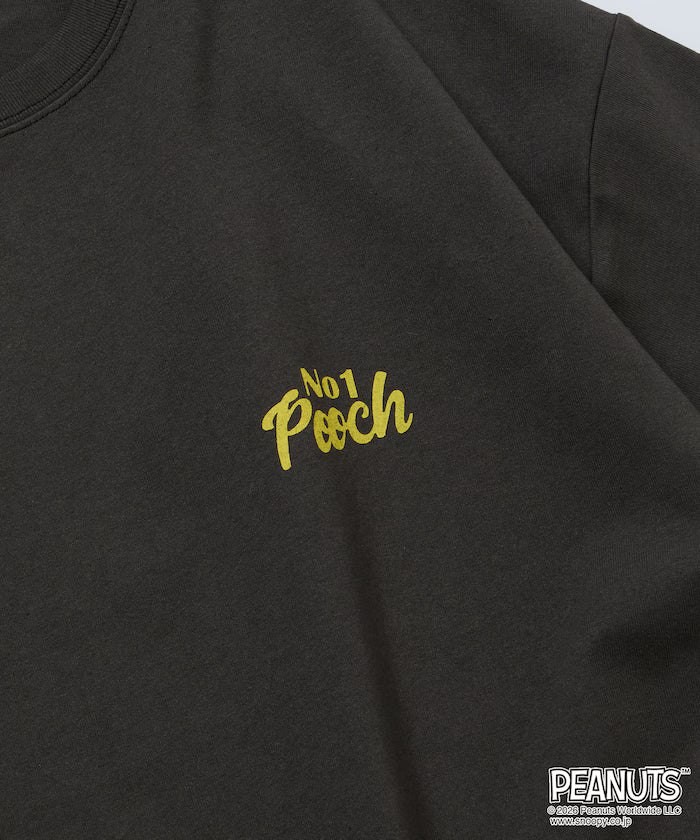 PEANUTS/Peanuts Exclusive Big Silhouette Back Print Crew Neck T-Shirt/POOCH [Limited Edition]