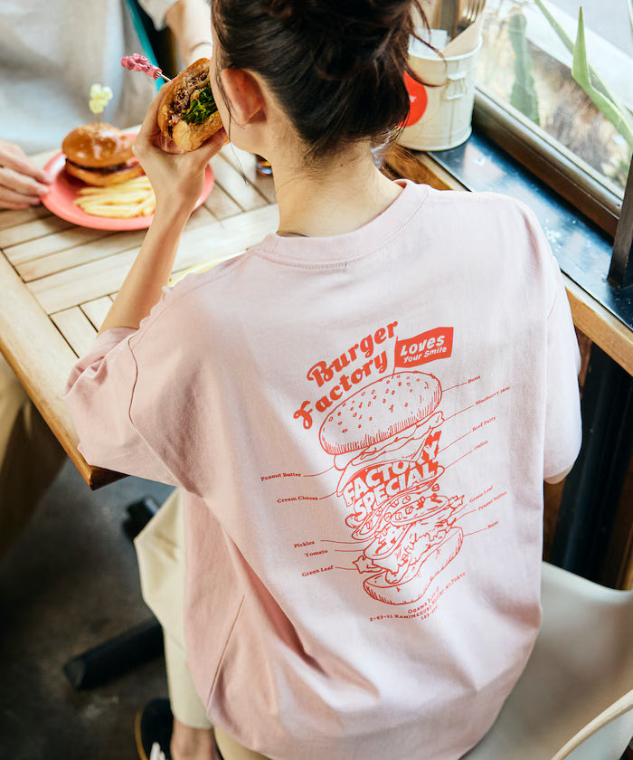 Burger Factory × FREAK'S STORE/ Burger Factory Limited Big Silhouette Back Print Crew Neck T-shirt 【Limited Edition】