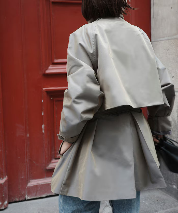 Mid-length T/C Chambray Trench Coat