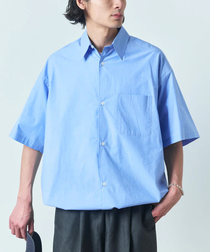 Wide silhouette spindle regular collar short sleeve shirt / hem code [limited edition]