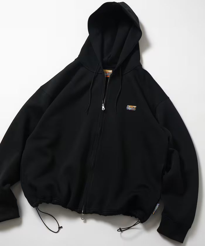 Big Silhouette Spindle Cardboard One Point Logo Sweat Zip-Up Hoodie
