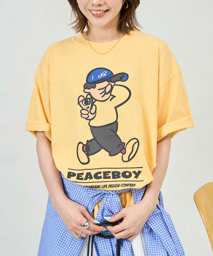 [May 22 12:00 Start of Sales] kaoyorinakami × FREAK'S STORE / Kaoyorinakami Special Order Peace Boy Tee