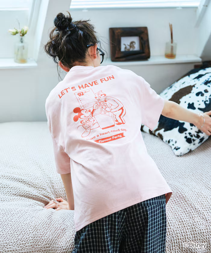 DISNEY Mickey Mouse Exclusive Big Silhouette Back Print T-Shirt / HAVE FUN 【Limited Edition】