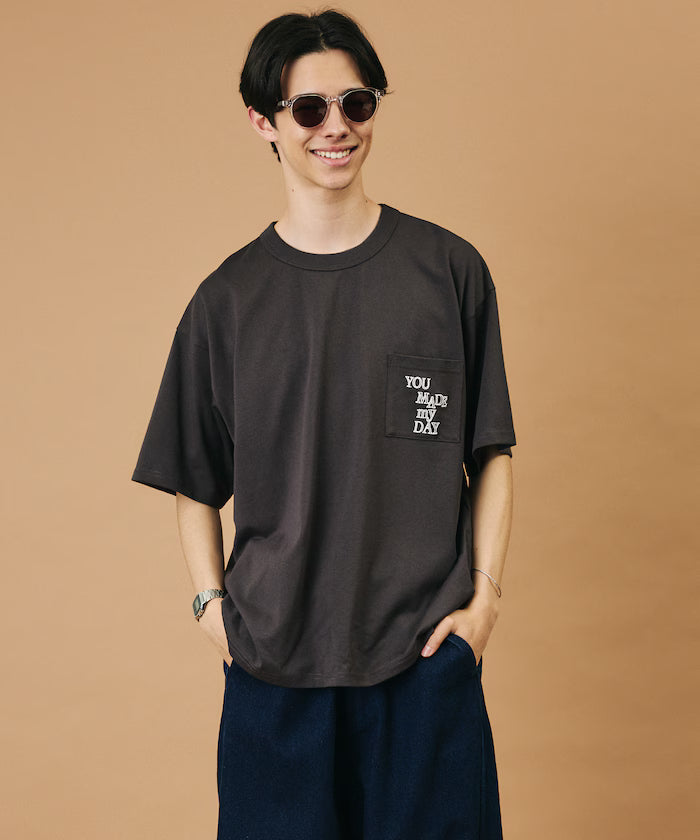 tombonia/Tombo nia Back Print Crew Neck T-Shirt/YOU MADE MY DAY