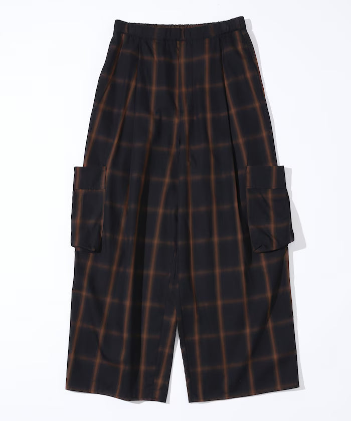 Ombre Check Easy Pants / Patch Pocket Wide Easy Pants