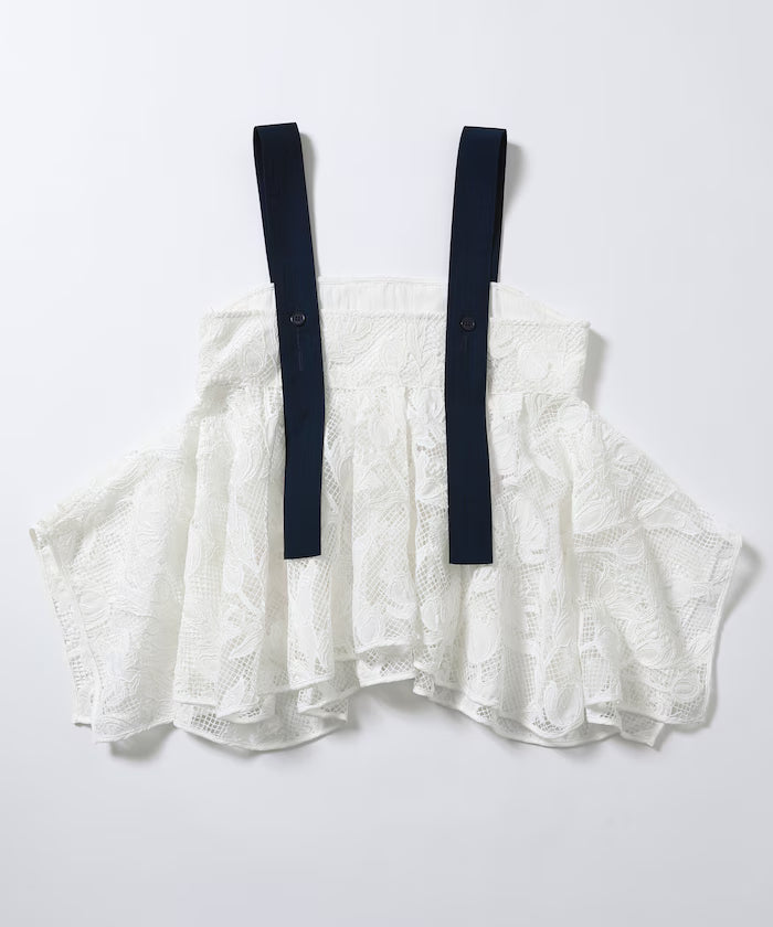Flower Motif Batten Lace Iris Hem Camisole Top 【Limited Edition】