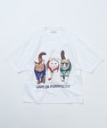 Limited Edition Big Silhouette Back Print T-Shirt THREE CATS - White