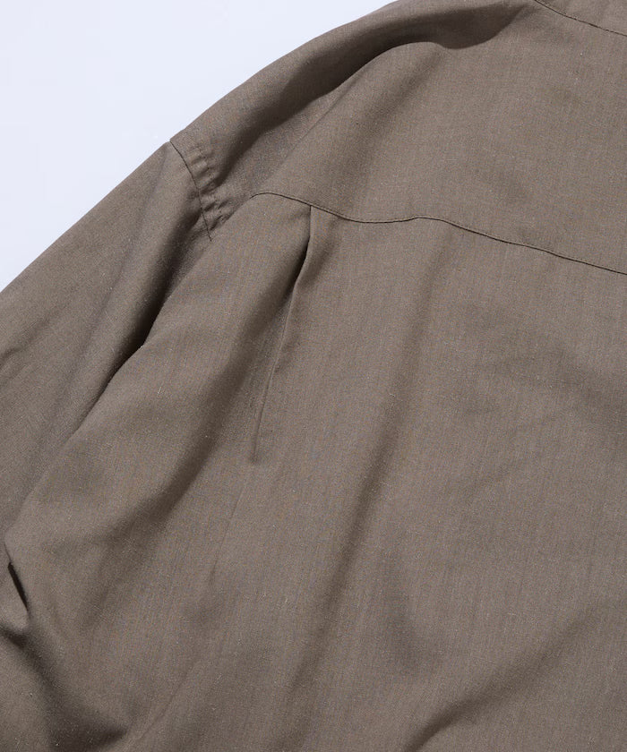 Relax Fit Linen Mix Band Collar Pullover Shirt [Limited Edition]