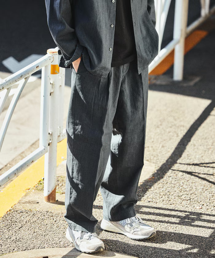 LINEN COTTON EASY SLACKS [Compatible with Setup]