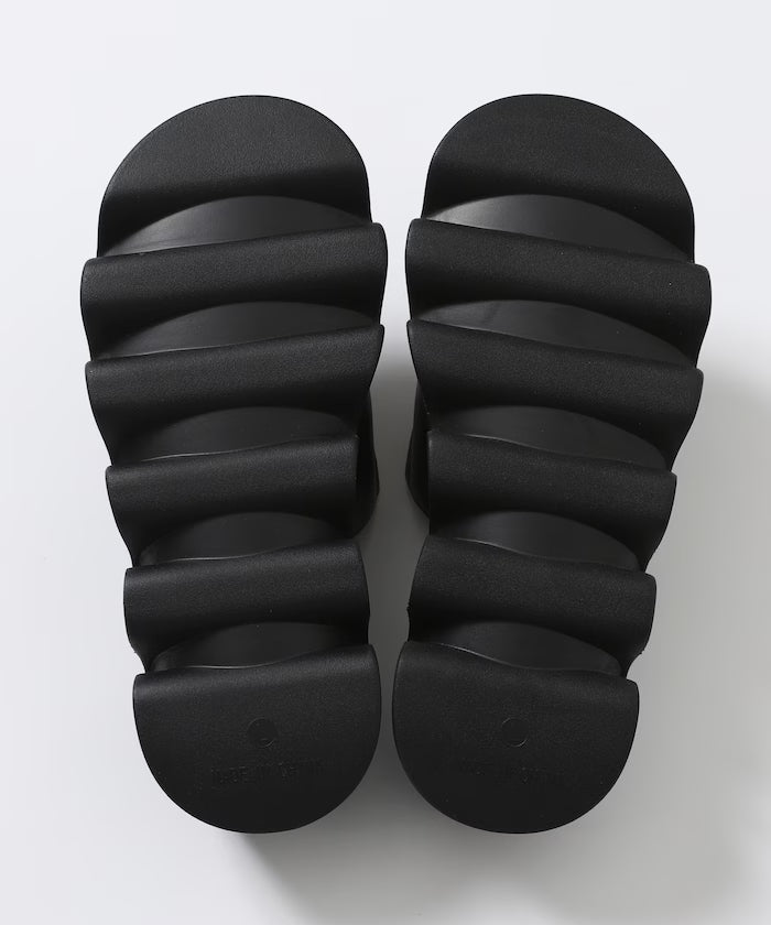 Volume Curved Sole Leatherette Covered Sandal