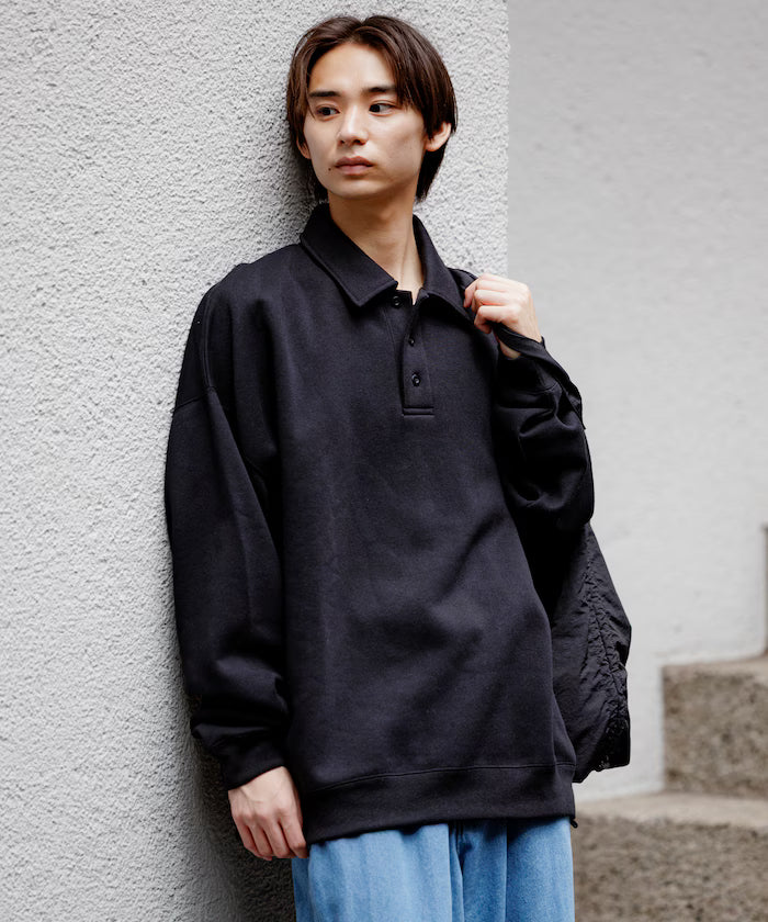 Relaxed Fit Spindle Polo Collar Sweat / Hem Code [Limited Edition]