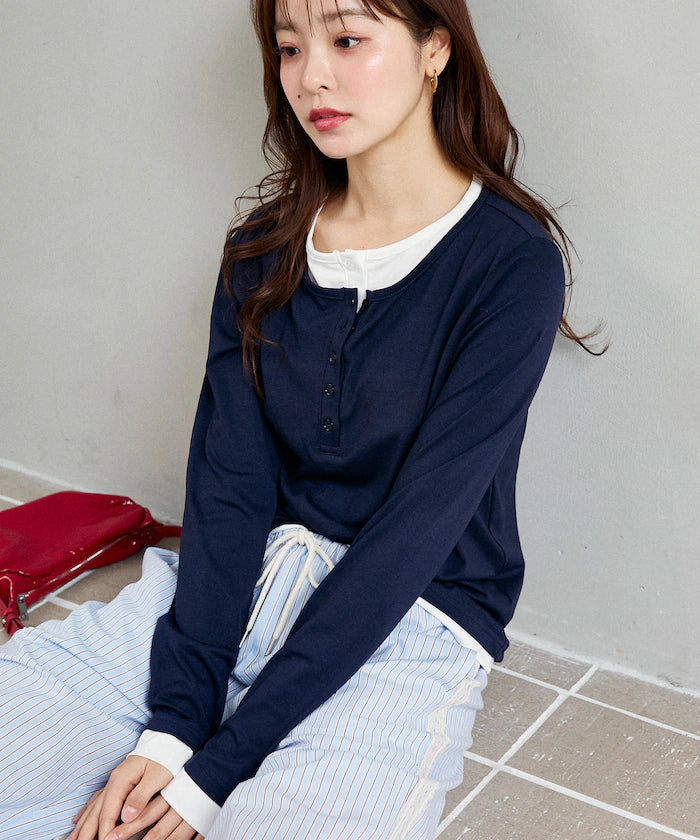Henry Neck Layered Long Sleeve T Limited Edition