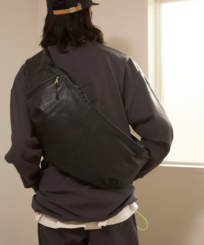 Leather Crossbody Sling Bag / Leather Sling Bag / Cowhide / Water-Repellent Leather