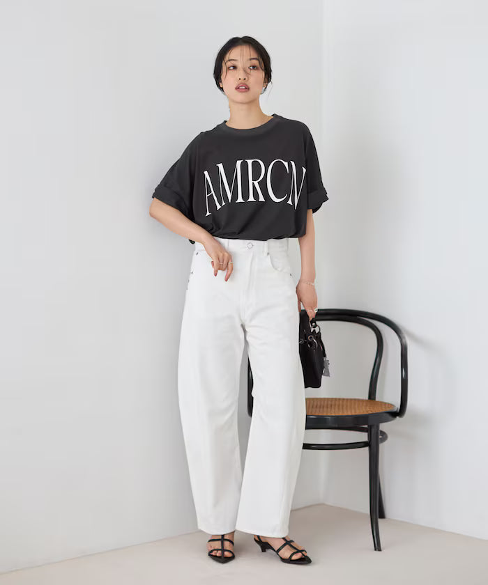 [March 11, 12:00 release] Heart Studs Curvy Denim / Wide Silhouette