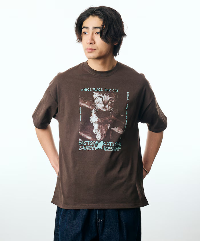 Big Silhouette Back Print Crew Neck T-Shirt / CAT Photo 【Limited Edition】