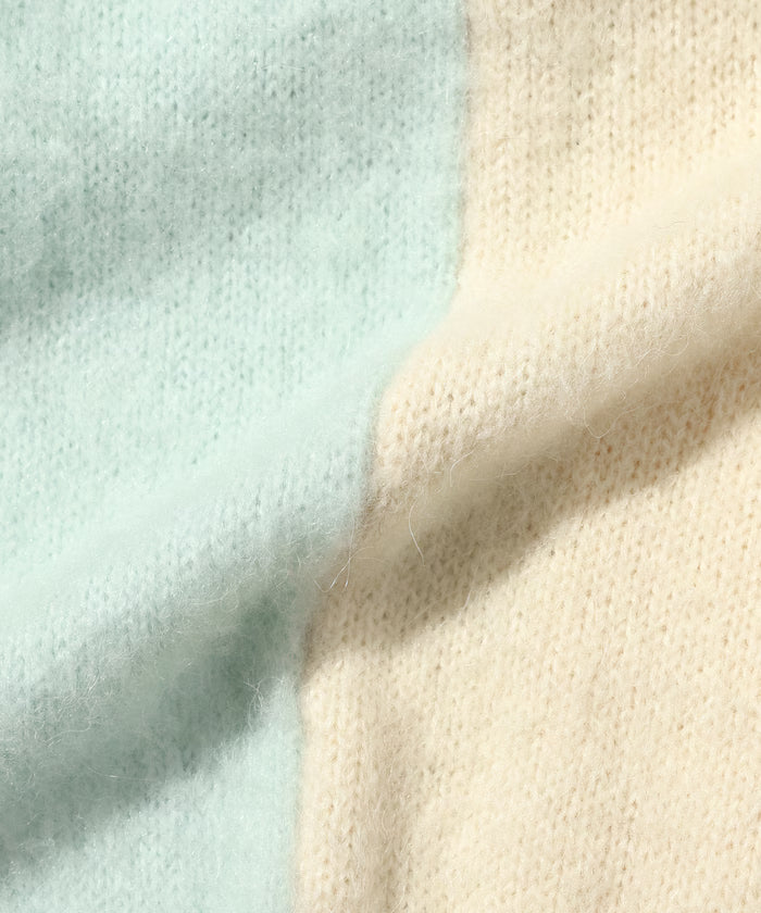 Alpaca Blend Bicolor Knit Cardigan