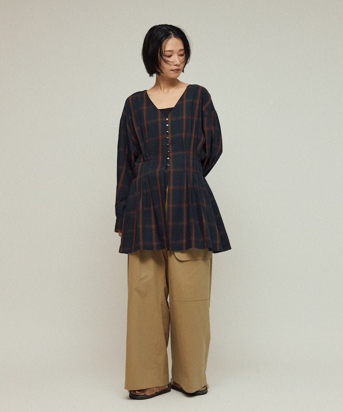Ombre Check Tuck Shirt / Tunic