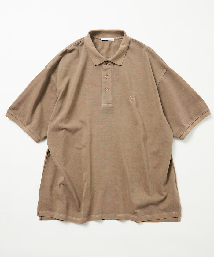 Big Silhouette Vintage Process One Point Embroidery Short Sleeve Polo Shirt