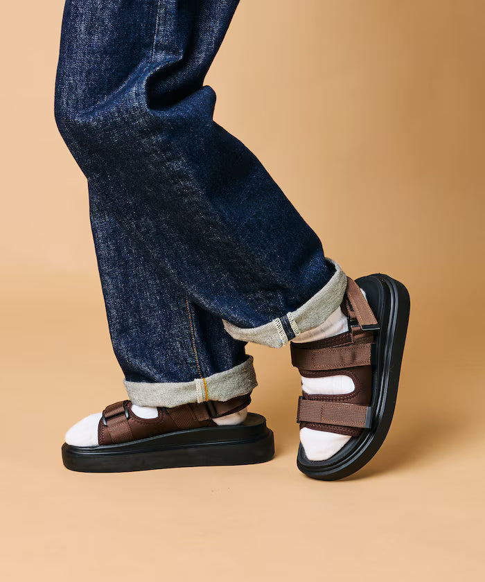 Limited release 2way volume sole double trap sports sandals platform sole - Brown