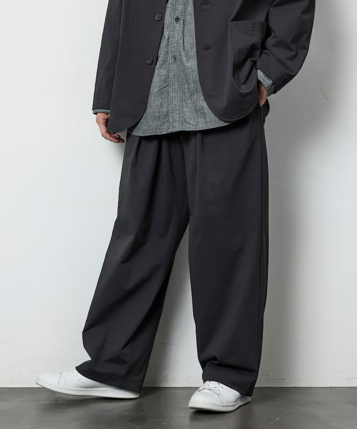 AIRDRY HIGH TECH YARN High-Performance Material Easy Wide Slacks Pants Relaxed Fit