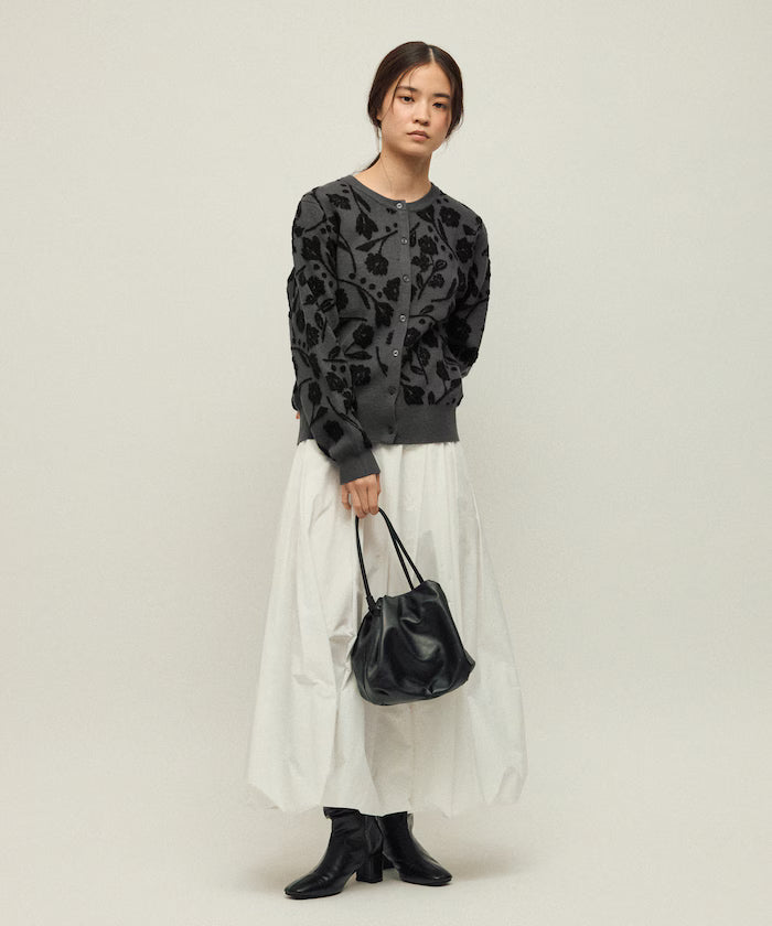Flower Jacquard Knit Cardigan