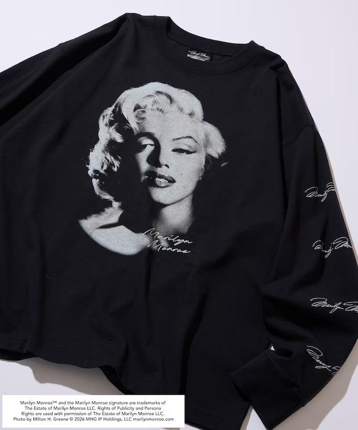 Custom Marilyn Monroe L/S Cut Sew 'Glamour' - Black