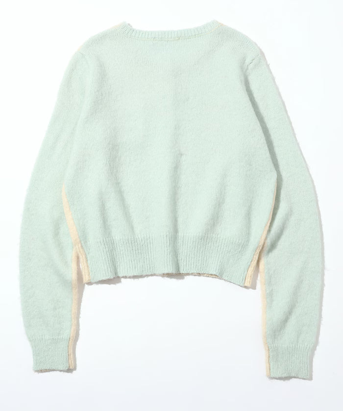 Alpaca Blend Bicolor Knit Cardigan
