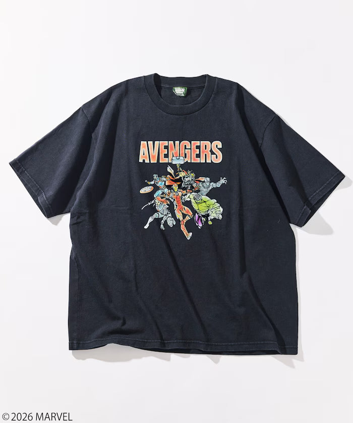 MARVEL/Marvel Avengers Crew Neck T-Shirt / Electrostatic Flock Processing