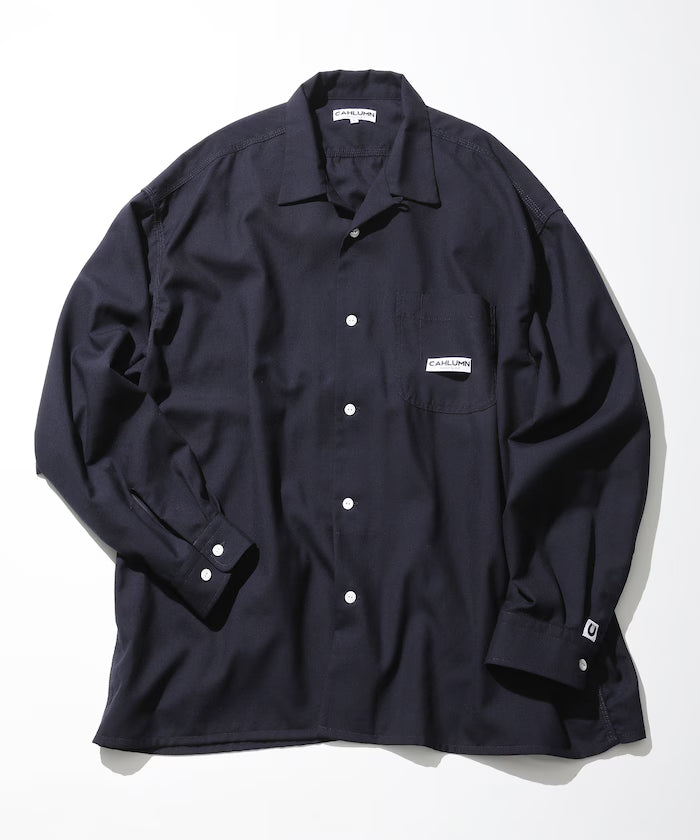 Saxony Chain Stitch Open Collar Shirt