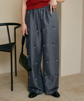 Total Beads Embroidery Easy Slacks Limited Release - Gray