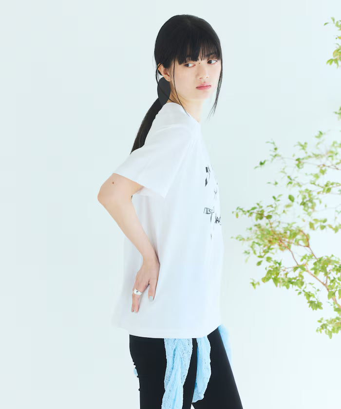 Comfortable Ribbon Print Crew Neck T-shirt