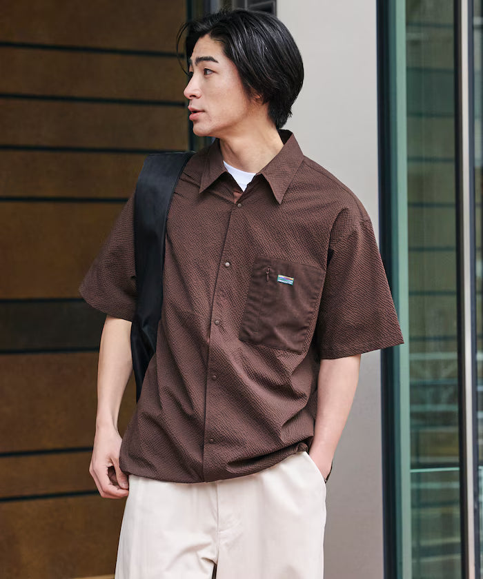 Limited Release AiRide Air Ride Relax Fit Mixed Material Pocket Seersucker Shirt Quick Dry Moisture Wicking UV Cut
