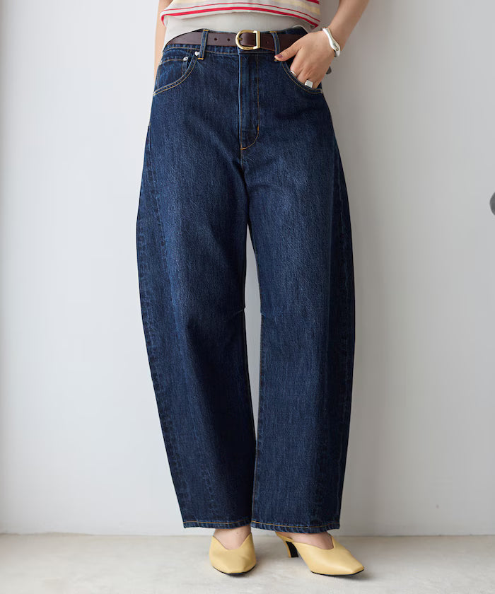 [March 11, 12:00 release] Heart Studs Curvy Denim / Wide Silhouette