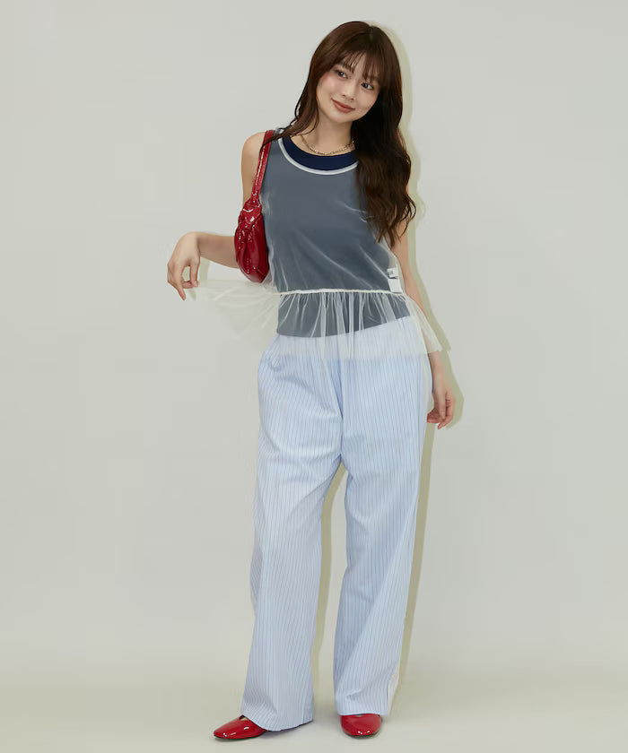 <Set Item> Tulle Layered Tank Top Limited Edition