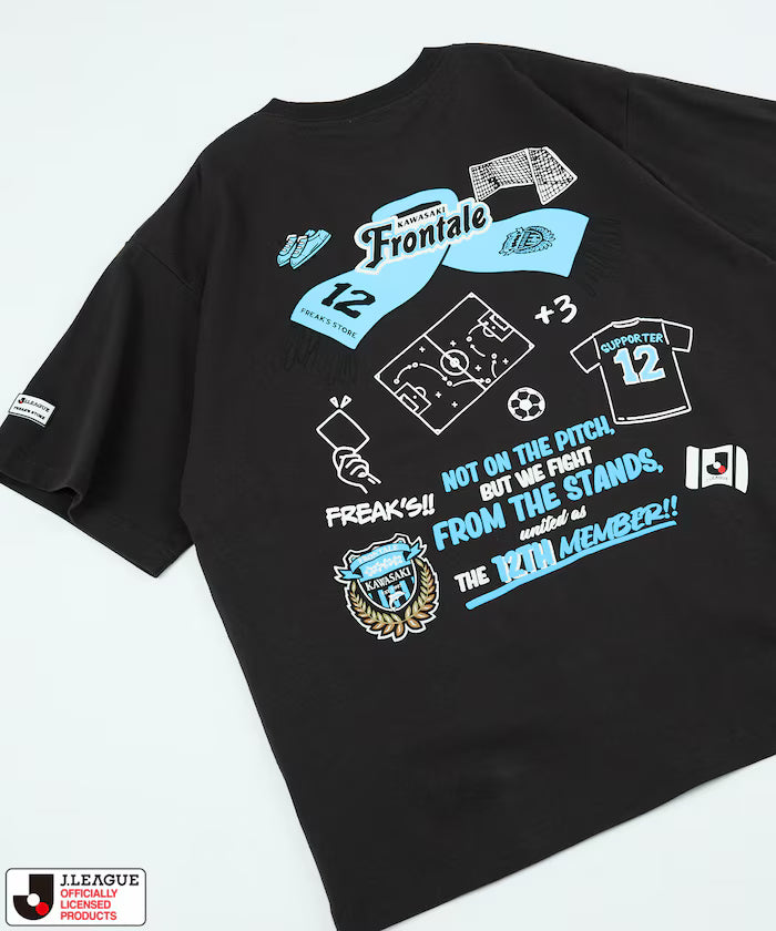 [May 15 12:00 Sale Start] J.LEAGUE × FREAK’S STORE Limited Edition SUPPORTERS SHORT SLEEVE TEE [Kawasaki Frontale] - Charcoal Gray