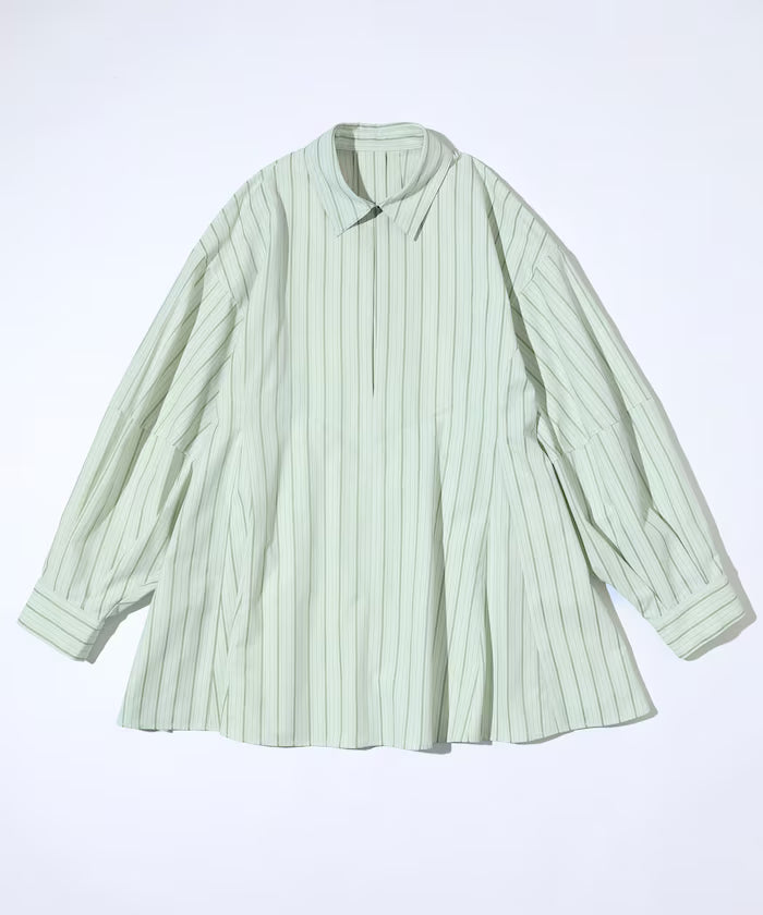 Flare Silhouette Skipper Balloon Sleeve Shirt