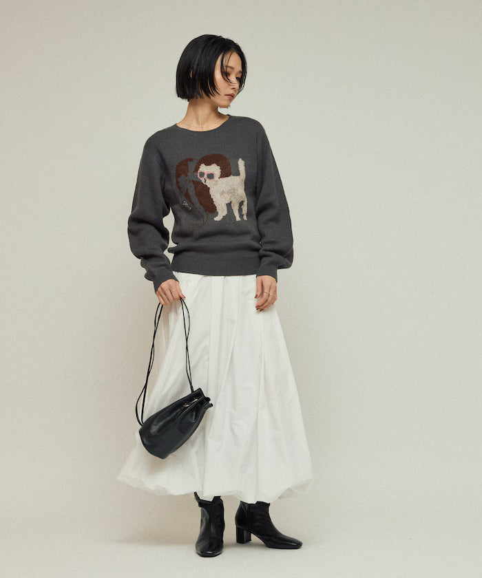 Sweat-like Animal Jacquard Knit
