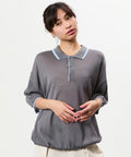 Limited Release Relaxed Fit Color Block Knit Polo Shirt - Gray