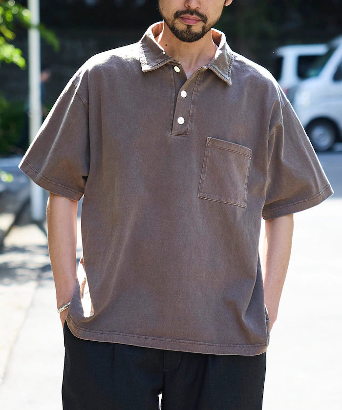HEAVY WEIGHT/Heavyweight Pigment Short Sleeve Polo Shirt/T-shirt/10.5 oz