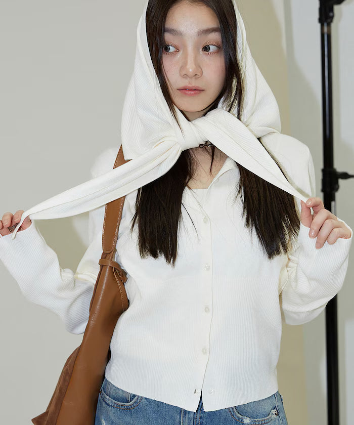 Stole Set Crew Neck Cardigan Limited Edition - Off White