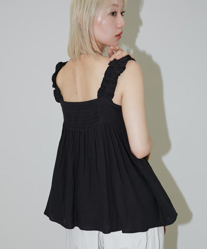 Double Gauze Gathered Camisole Blouse Limited Edition