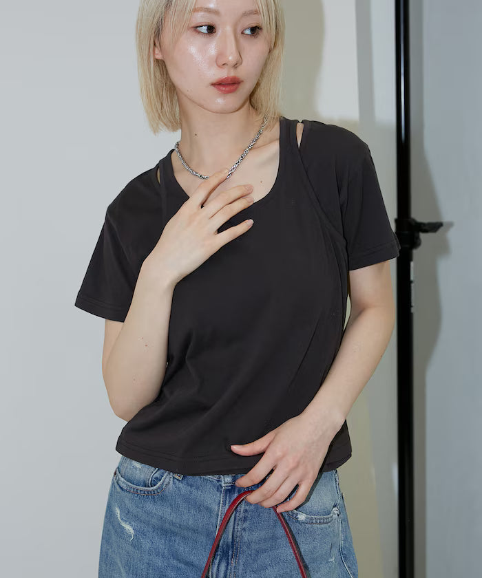 <Set Item> Tank Top Layered T-Shirt Limited Edition