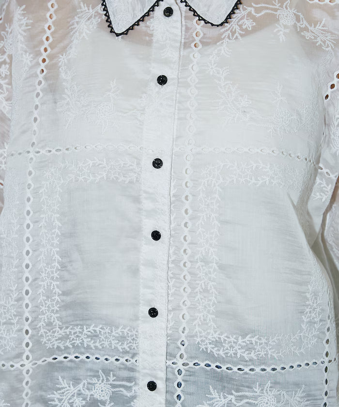 Pico race lace color collar lace shirt limited edition