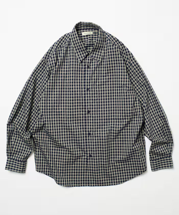 Relax Fit Classic Pattern Regular Collar Shirt / Check Pattern / Stripe Pattern 【Limited Edition】 - Blue