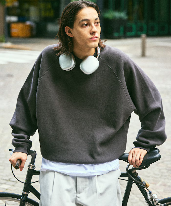 12oz Short Length Heavyweight Raglan Sleeve Sweat/Short Length 【Limited Release】 - Charcoal